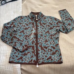 Elegant Neve Designs Full Zip Floral Women's Sweater